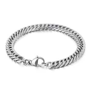 GELANG TITANIUM BAJA SILVER MODEL PUNK GELANG PRIA KEREN