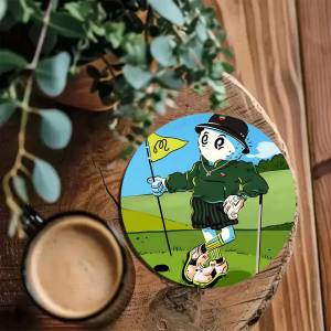 Fashion G-Golf brand M-Malbon Wood Coaster Set - Heat Resistant for Tea & Coffee Home Cafe Decor Holiday Gift