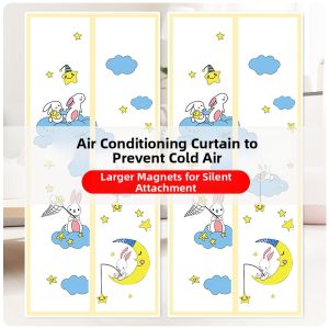 Magnetic Air Conditioning Curtains For Kitchen No Drill Cold Air Blocking