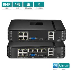 Đầu Ghi Hình NVR 4K 8MP Ultra HD POE 4 Kênh/8 Kênh IEEE802.3af 48V Hệ Thống An Ninh IP Với Chức Năng Nhận Diện Khuôn Mặt Và Truy Cập Từ Xa Xmeye H.265