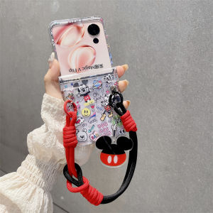Creative Mickey Cartoon Flip Cover for Honor MagicVFlip Phone Case Full Protection Foldable Screen Anti-Fall Cute Female Style