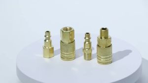 1Set Gold US Type Quick Connect Air Hose Plug 1/4 NPT Male Thread Coupler Rust Resistant Fitting for Industrial Tools