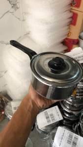 PANCI MASAK AIR STAINLES 16cm TUTUP KACA /PANCI SUSU/PANCI KUAH MURAH TERLARIS