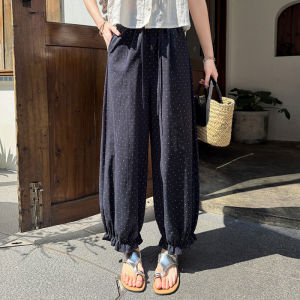 ZIYAN | Petite Tencel Dots Loose Fit Palazzo Pants