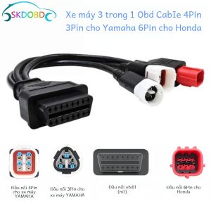 3 Trong 1 Obd2 Xe Máy Chẩn Đoán Cổng Kết Nối Cáp Dành Cho Xe Yamaha 3pin 4pin Honda 6pin Cáp Nối Dài Xe Máy SKDOBD