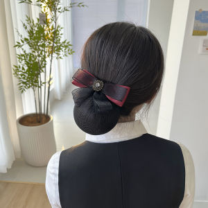 New 2025 Womens Nurse Hair Net Headwear Hotel Bank Hair Accessories Vintage Court Style Silk Headband Alloy Embedded Artificial Gem