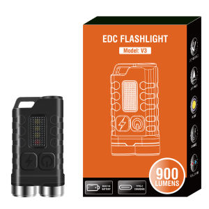 BORUiT V3 900LM UV LED Móc Khóa Đèn Pin EDC Type-C Đèn Pin Làm Việc Chống Nước Có Thể Sạc Lại Có Nam Châm Để Cắm Trại
