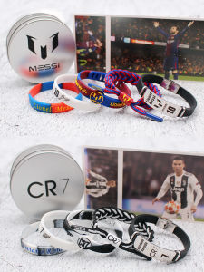 Lionel Messi Signed Glow in the Dark Silicone Sports Bracelet Neymar Star Athlete Woven Rope for Men Football Fan Gear