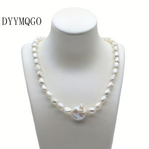 Baroque ngọc trai vòng cổ tự nhiên lớn Baroque đồ trang trí ngọc trai vòng cổ thời trang với dây chuyền nới dài thích hợp cho phụ nữ để mặc