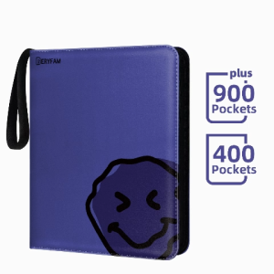BERYFAM Binder Zipper Album 400/900 Pocket Pokemon Lomo Card Binder Photocard Blue Leather Binder Sleeves Blueberry Series