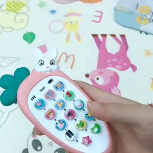 Đồ chơi điện thoại thỏ cà rốt có đèn và nhạc vui nhộn TẶNG KÈM PIN VÀ DÂY ĐEO cho bé