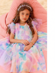 PPTOWN | Summer Children Princess Dress Gradation Netting