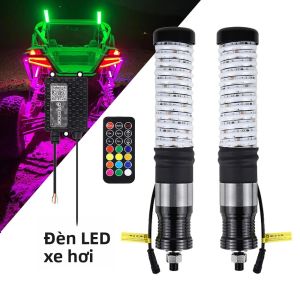 Đèn LED COB Dạng Roi Dài 1ft Dành Cho Polaris RZR UTV ATV Offroad Boat Với Điều Khiển Bằng Ứng Dụng/điều Khiển Từ Xa Tích Hợp Đèn Xi Nhan/đèn Phanh Đế Hợp Kim Nhôm