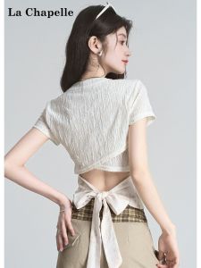 La Chapelle | French Style Back-Belted Short Sleeve T-Shirt Short Style