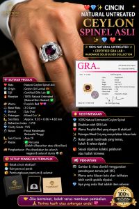 Natural Untreated Ceylon Spinel 3 carat Certified silver handmade ring