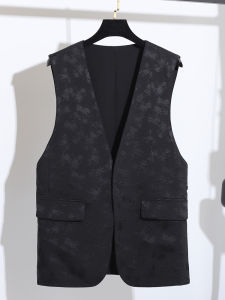 Chinese Style Retro Two-Sided Wear Sleeveless Embroidered Satin Vest Womens Elegantly Designed Fashionable Commute Top