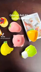 Tổng hợp những mẫu bát đựng đồ chấm gia vị bát ăn dặm cho bé bằng sứ decor trang trí cực kỳ đáng yêu hình hoa quả xinh yêu
