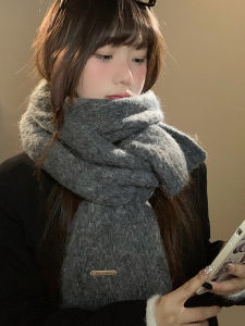 Luxurious Grey Cashmere Scarf Womens Thick Warm Neck Protection Autumn Winter Korean Style Versatile Student Couple Scarf