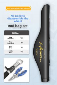 Hasda Lure Rod Bag Large Capacity Portable Satchel 1.2/1.3 Multifunctional Integrated Hard Case Fishing Bag