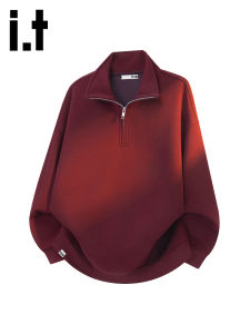 izzue | Red Half-Zipper Mens Sweatshirt Autumn 2026