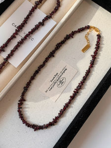 CAFFTI | High-end Luxurious Red Garnet Necklace Accessories for Layering