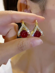 Red Pearl Earrings for Women: 2023 New Arrival & Tide Best Selling Silver Needle Graceful Earrings