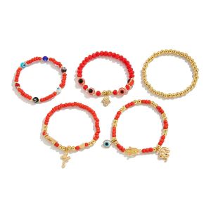 Fashionable Star Shaped Bracelet Set Simple And Stylish CCB Vintage Jewelry Womens Handmade Bead Bracelets Popular Trend
