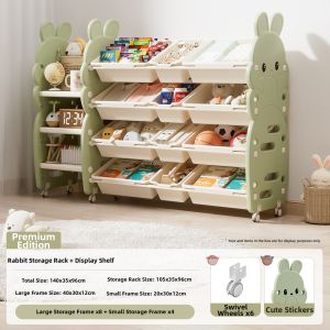 MLZH | 2-in-1 Children Bookshelf Storage Rack