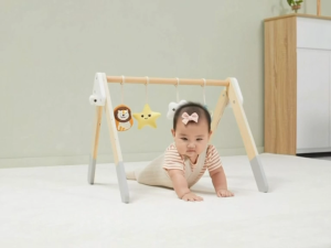 Foldable Wooden Baby Play Gym - Montessori Style Baby Activity Center