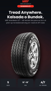 MRF TUBELESS TIRE 235/75R15 265/70R16 265/65R17 265/60R18 ALL TERRAIN WANDERER