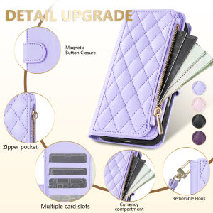 Wallet Small Fragrance Zipper Multi Card Slot Magnetic Flip Leather Case For Huawei P20 P30 Pro P40/Mate 20/Honor 10/20 Lite