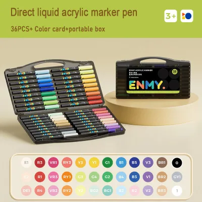 ENMY Acrylic Paint Markers Pen Soft Head Direct Liquid Graffiti Painting QuickDry Pigments Art Supplies for Felt
