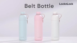 Bình Giữ Nhiệt Lock&Lock Belt Bottle LHC4267 490ml Chính Hãng - Inox 304 Cao Cấp Giữ Nóng Lạnh Chống Rò Rỉ Quai Xách Tiện Lợi