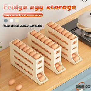Seeko Kitchen Egg Tray 4 Tier Refrigerator Egg Storage Rack Large Capacity Dedicated Egg Carton