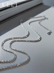 Keli Sparkling Flash Clavicle Chain 925 Silver Necklace Choker Summer Womens Sterling Silver Necklace Twin Special-Interest Design