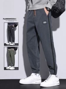 ROMON | Romon Mens Casual Trousers Spring Autumn Loose Harem Pants Workwear Elastic Waist Long Trousers Trendy Brand Youthful Style
