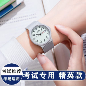 Student Style Womens Watch Silicone Strap Quartz Movement Fashionable Bracelet Calendar Function Waterproof Casual Wristwatch