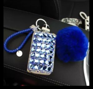 Dompet STNK kotak + tali pompom | Dompet kunci mobil/motor bling bling