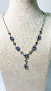 ZECAA Tanzanite 925 Fine Jewelry Woman Tanzanite Pendant With Natural Tanzanite Gemstone 4*6mm Lady S925 Silver Pendant Jewelry