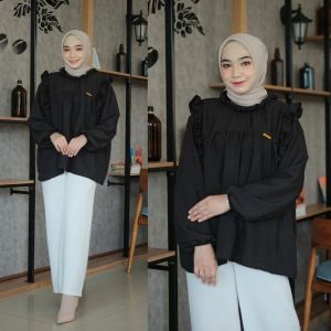 Atasan Wanita Jumbo Korean Style Ld 120 Blouse Crinkle Airflow Premium Big Size