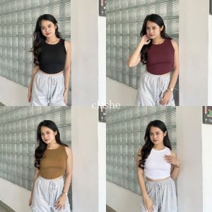 Serena Tanktop Rib Baju Wanita Atasan Lengan Pendek Korean Style Kekinian Terbaru Ootd by Clashe