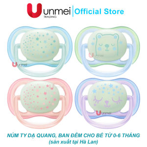 Núm Ty Ngậm Dạ Quang Ultra Air Night (Ban Đêm) Phlips Avent Cho Bé Từ 6-18 tháng 2 chiếc/hộp SCF 376/13
