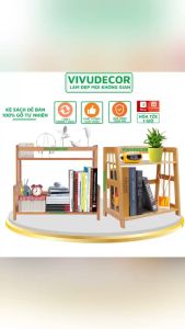Kệ sách để bàn VIVUDECOR KB01 gỗ tự nhiên