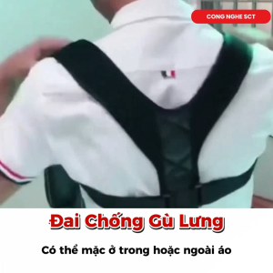 Đai Chống Lưng Gù Nam Nữ Dây Đai Lưng Chống Gù Dày Co Giãn Cơ Thoáng Khí