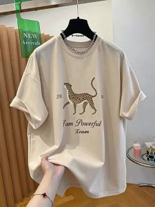 Floral Printed Loose Slim Fit Drop Shoulder Short Sleeve T-shirt