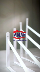 L Bracket White Coat Shelf Bracket Wall Shelf Shelving Wall Mount Rack Racking Support Iron L Sesiku L Dinding 20cm-30cm