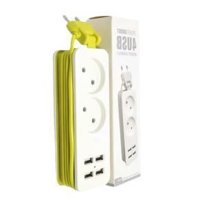 Stop Kontak Traveling 4 USB Port Kabel 15 Meter stopkontak Portable 2 Lubang Saklar Stop Kontak Power Strip Adapter