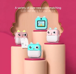 1080P Instant Print Kids Camera Thermal Printing Children Digital video Toys Pink Selfie Camera with 3 Roller Photo Paper