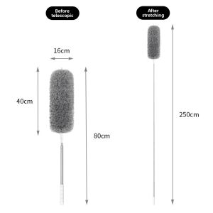Extra-Long Retractable Duster with Extendable Rod Reusable Microfiber Brush for Bedroom Living Room Cleaning Duster for Cleaning