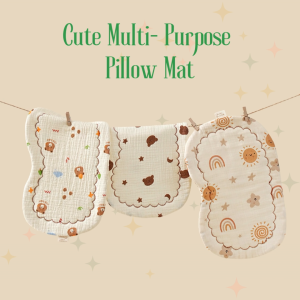 CleverMama Newborn Head Pad Pure Cotton Gauze Thin Cotton Filled Pillow Burp Cloth Sweat Pad